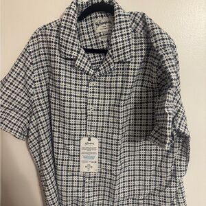Stronghold Men’s Blue & White Textured Short Sleeve Button-Down Shirt 3XL NWT